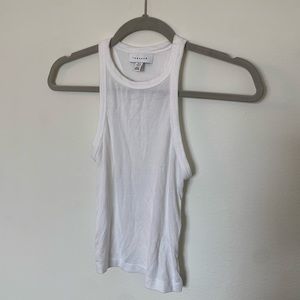 Top Shop High Neck White Ribbed Tank